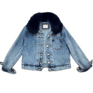 Tuckernuck All:Row Jacket with Detachable Blue Faux Fur Collar Size L